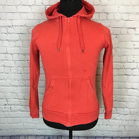 H&M Mens Orange Full-zip Basic Hoodie - Picture 1 of 4